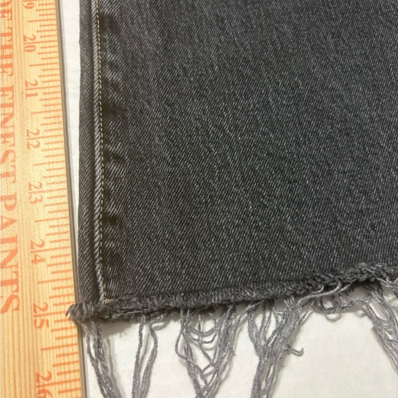 ROLLA'S Classic Flare Crop in Shadow.  Charcoal Washed Black Denim. Raw Hem. - Picture 10 of 11